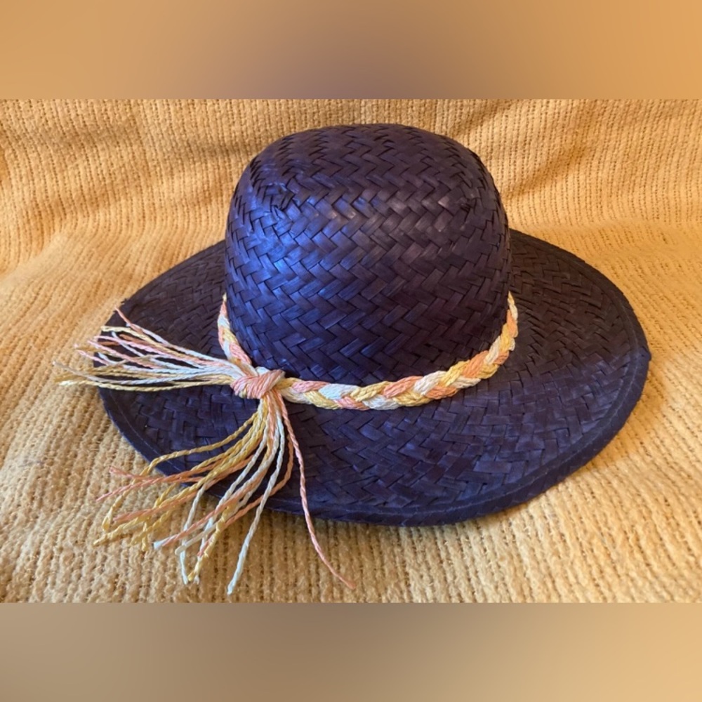 Far East Brokers & Cons. Women’s Dark Straw Brim Sun Hat, 100% Natural Fiber